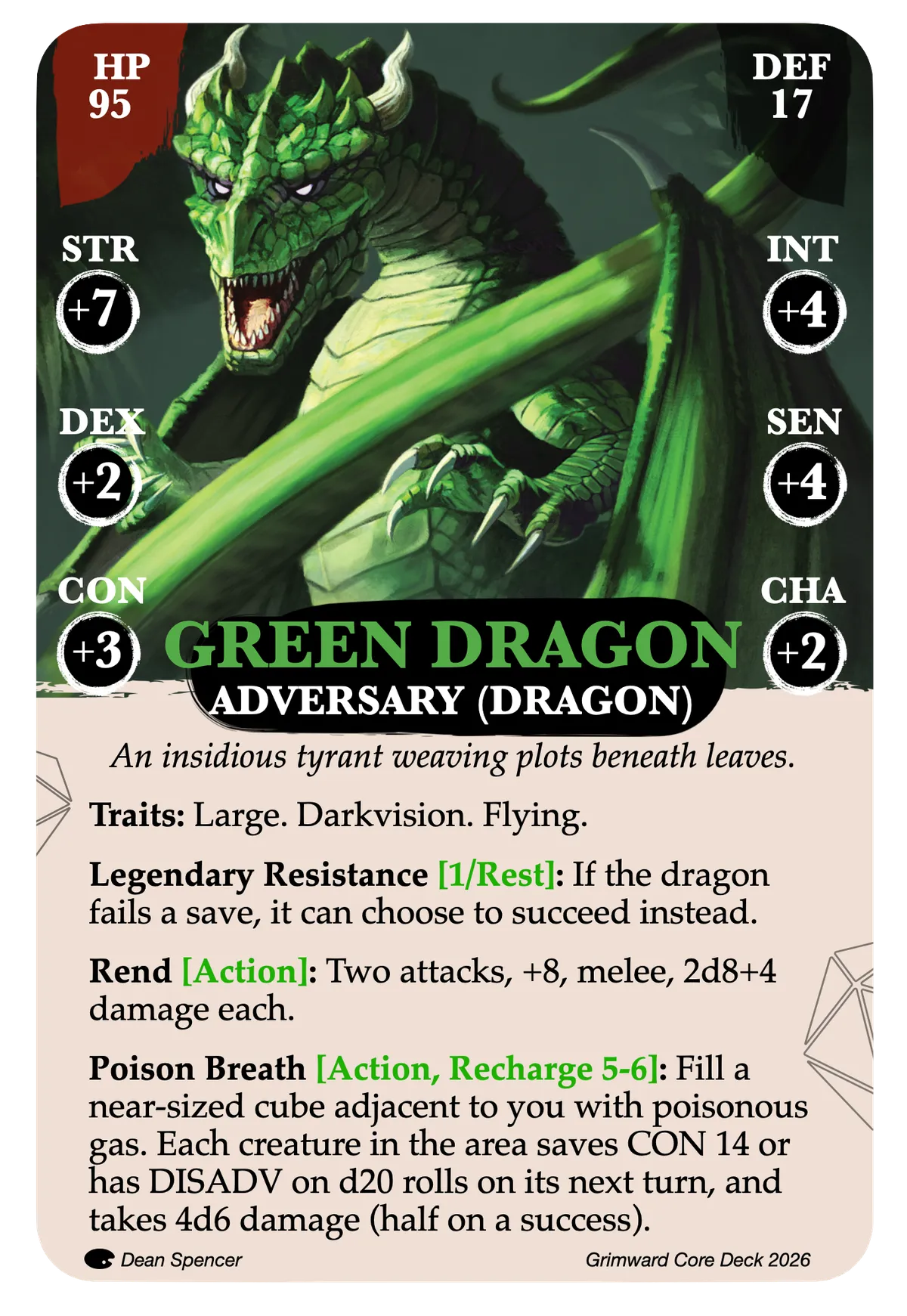 Green Dragon Adversary card